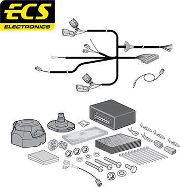 ECS TO29607U - Kit elettrico, Gancio traino autozon.pro