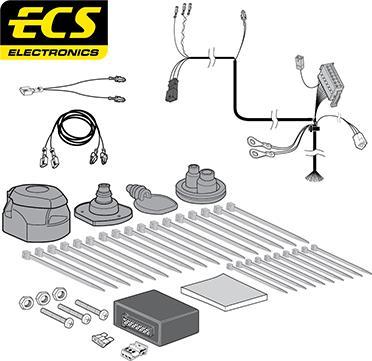 ECS VW096D1U - Kit elettrico, Gancio traino autozon.pro