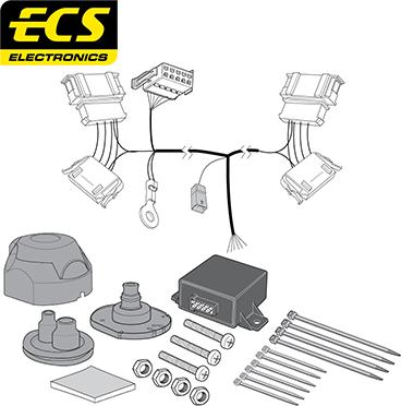 ECS VW005BEU - Kit elettrico, Gancio traino autozon.pro