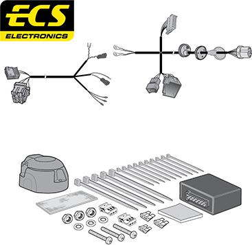 ECS VW19013MU - Kit elettrico, Gancio traino autozon.pro