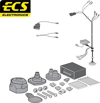 ECS VW104D1U - Kit elettrico, Gancio traino autozon.pro