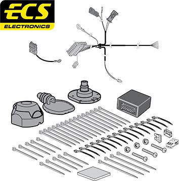 ECS VW107B1U - Kit elettrico, Gancio traino autozon.pro