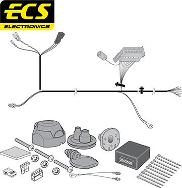 ECS VW127B1U - Kit elettrico, Gancio traino autozon.pro