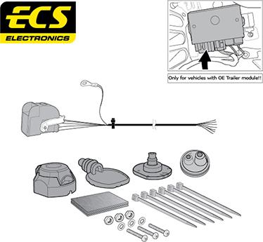 ECS VW26807MU - Kit elettrico, Gancio traino autozon.pro