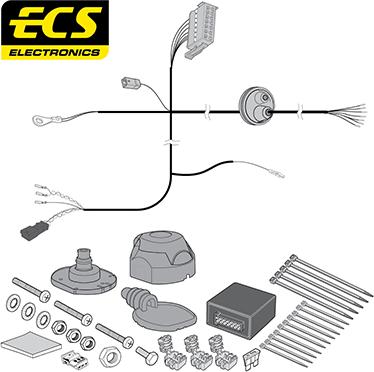 ECS VW20407MU - Kit elettrico, Gancio traino autozon.pro