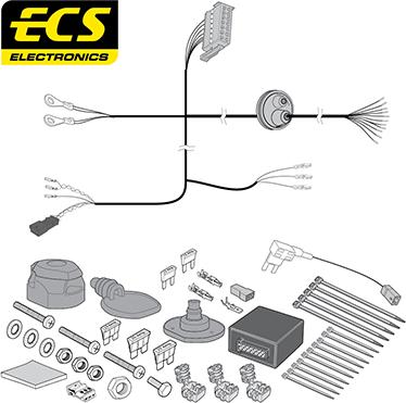 ECS VW20413MU - Kit elettrico, Gancio traino autozon.pro