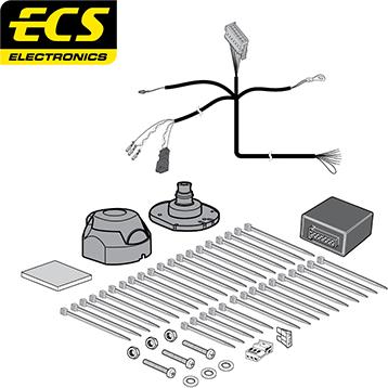 ECS VW20007U - Kit elettrico, Gancio traino autozon.pro