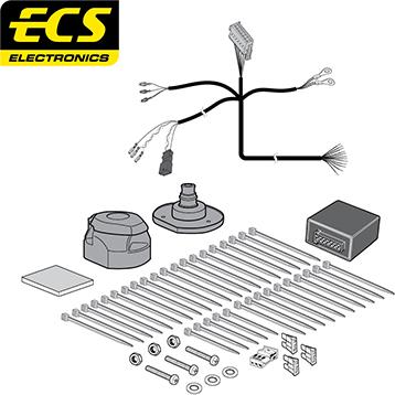 ECS VW20013U - Kit elettrico, Gancio traino autozon.pro