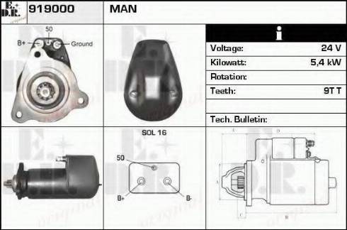 EDR 919000 - Motorino d'avviamento autozon.pro