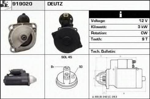 EDR 919020 - Motorino d'avviamento autozon.pro