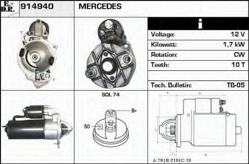 EDR 914940 - Motorino d'avviamento autozon.pro