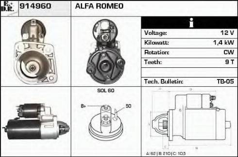 EDR 914960 - Motorino d'avviamento autozon.pro