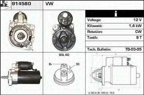 EDR 914580 - Motorino d'avviamento autozon.pro