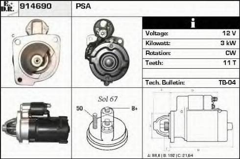 EDR 914690 - Motorino d'avviamento autozon.pro