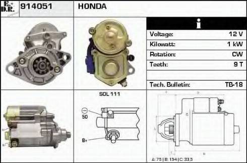 EDR 914051 - Motorino d'avviamento autozon.pro