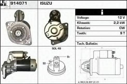 EDR 914071 - Motorino d'avviamento autozon.pro