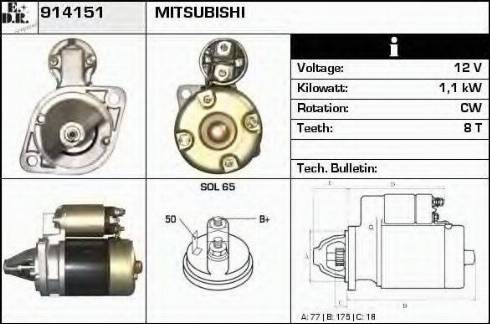 EDR 914151 - Motorino d'avviamento autozon.pro