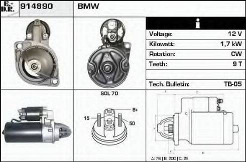 EDR 914890 - Motorino d'avviamento autozon.pro