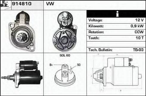 EDR 914810 - Motorino d'avviamento autozon.pro