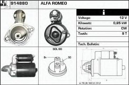 EDR 914880 - Motorino d'avviamento autozon.pro