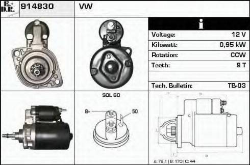 EDR 914830 - Motorino d'avviamento autozon.pro