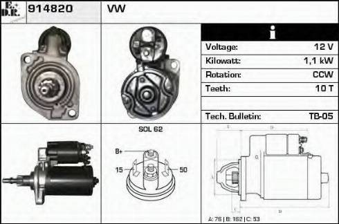 EDR 914820 - Motorino d'avviamento autozon.pro