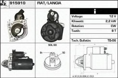 EDR 915910 - Motorino d'avviamento autozon.pro