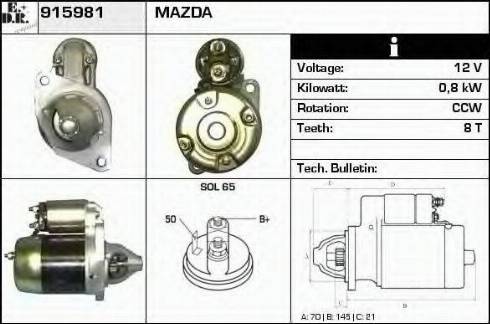 EDR 915981 - Motorino d'avviamento autozon.pro