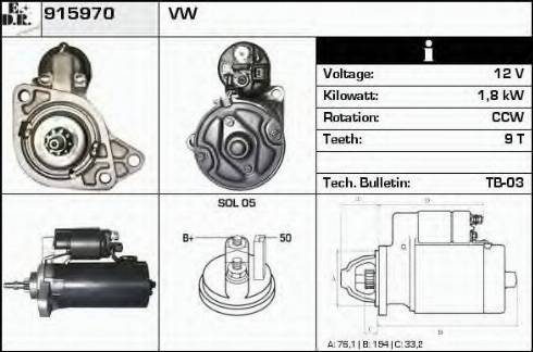 EDR 915970 - Motorino d'avviamento autozon.pro