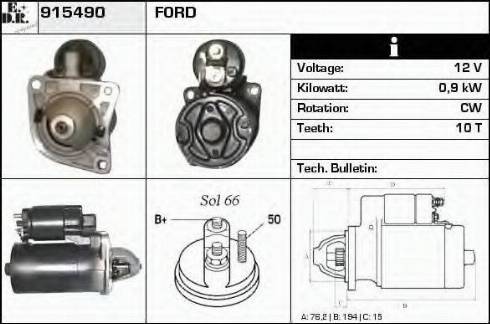 EDR 915490 - Motorino d'avviamento autozon.pro