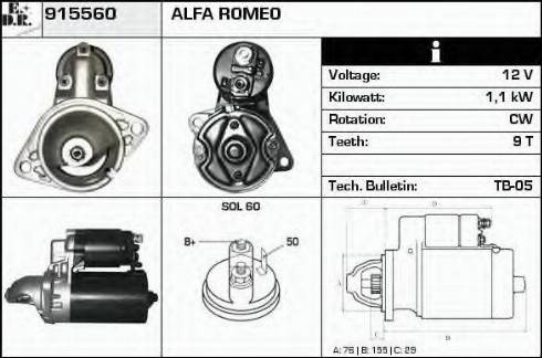 EDR 915560 - Motorino d'avviamento autozon.pro