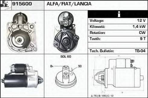 EDR 915600 - Motorino d'avviamento autozon.pro