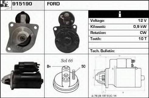 EDR 915190 - Motorino d'avviamento autozon.pro