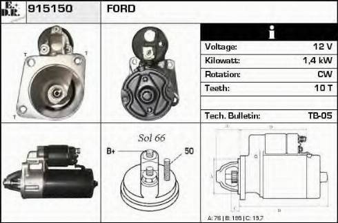 EDR 915150 - Motorino d'avviamento autozon.pro