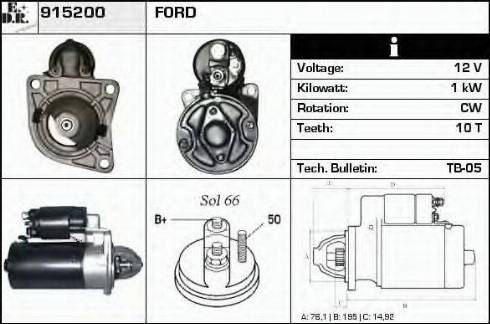 EDR 915200 - Motorino d'avviamento autozon.pro