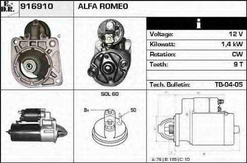 EDR 916910 - Motorino d'avviamento autozon.pro