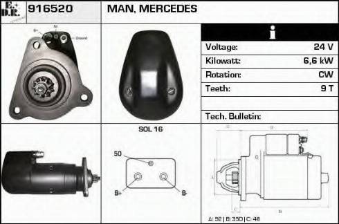 EDR 916520 - Motorino d'avviamento autozon.pro