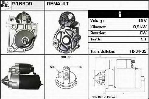 EDR 916600 - Motorino d'avviamento autozon.pro