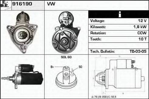 EDR 916190 - Motorino d'avviamento autozon.pro