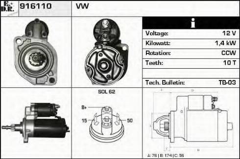 EDR 916110 - Motorino d'avviamento autozon.pro