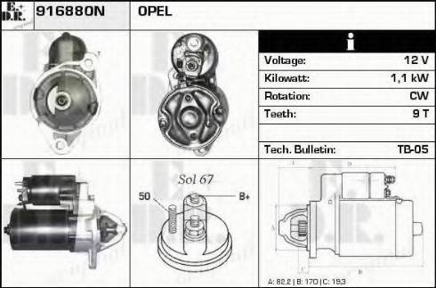 EDR 916880N - Motorino d'avviamento autozon.pro