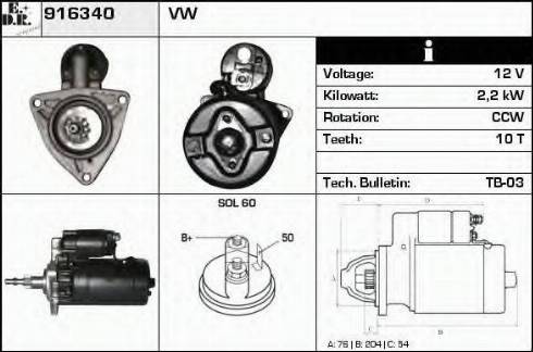 EDR 916340 - Motorino d'avviamento autozon.pro