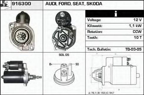 EDR 916300 - Motorino d'avviamento autozon.pro