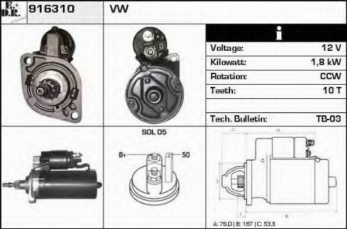 EDR 916310 - Motorino d'avviamento autozon.pro