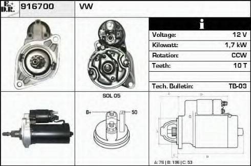 EDR 916700 - Motorino d'avviamento autozon.pro