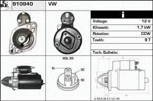 EDR 910940 - Motorino d'avviamento autozon.pro