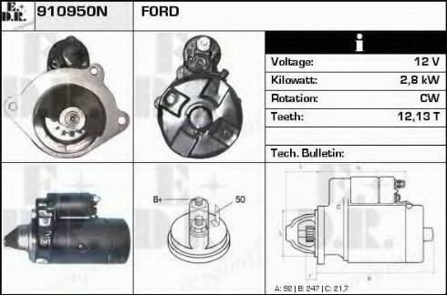 EDR 910950N - Motorino d'avviamento autozon.pro