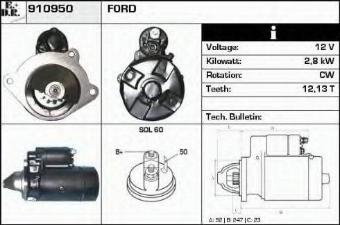 EDR 910950 - Motorino d'avviamento autozon.pro