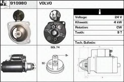 EDR 910980 - Motorino d'avviamento autozon.pro