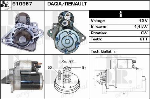 EDR 910987 - Motorino d'avviamento autozon.pro